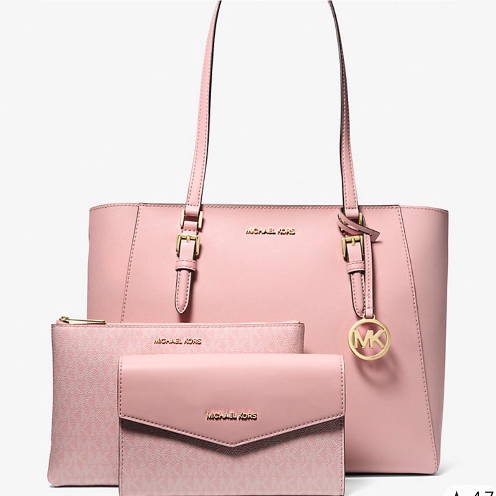 SOLD… 3 Piece Michael Kors Blush Pink Tote Set